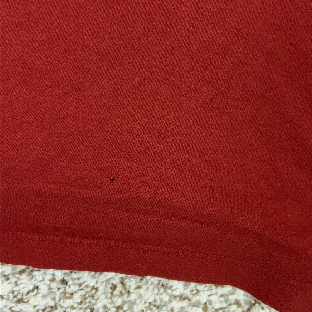 True Religion Shirt Mens Large Red Buddha Graphic Horseshoe Logo Style‎ 106622